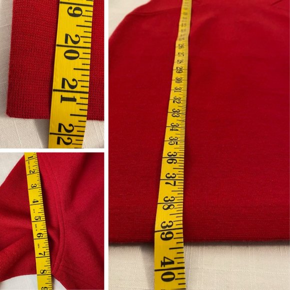 Outlander Red Midi Dress - Wool Blend - Petite Small - Vintage - Picture 13 of 15